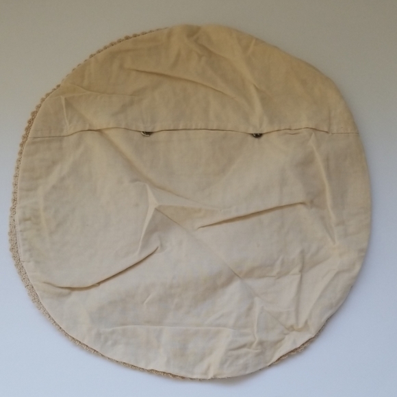 Vintage Crocheted Round Pillow Cover - Picture 4 of 6